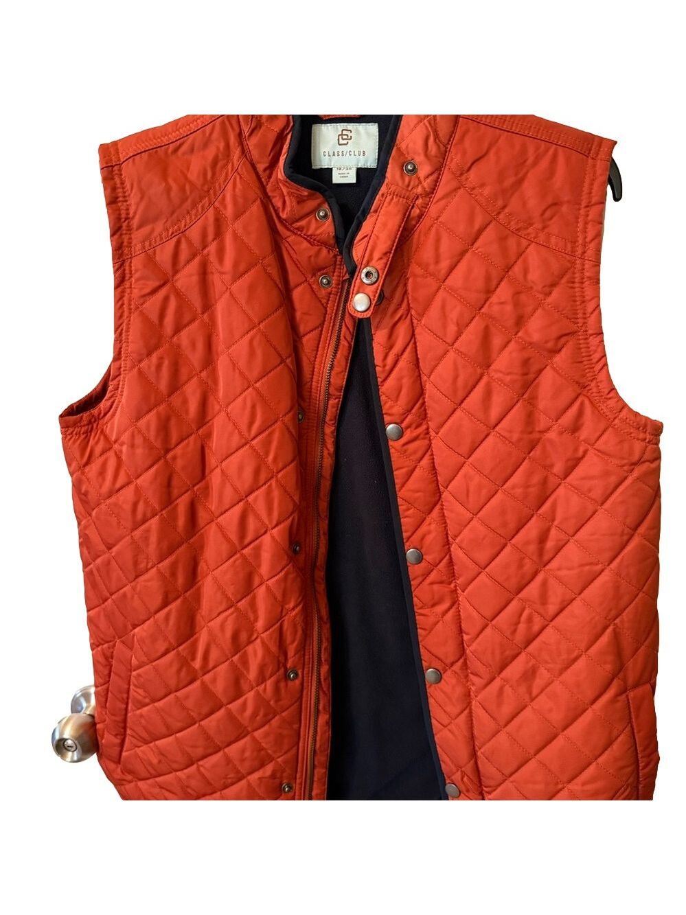Class Club Orange Quilted Vest for Layering